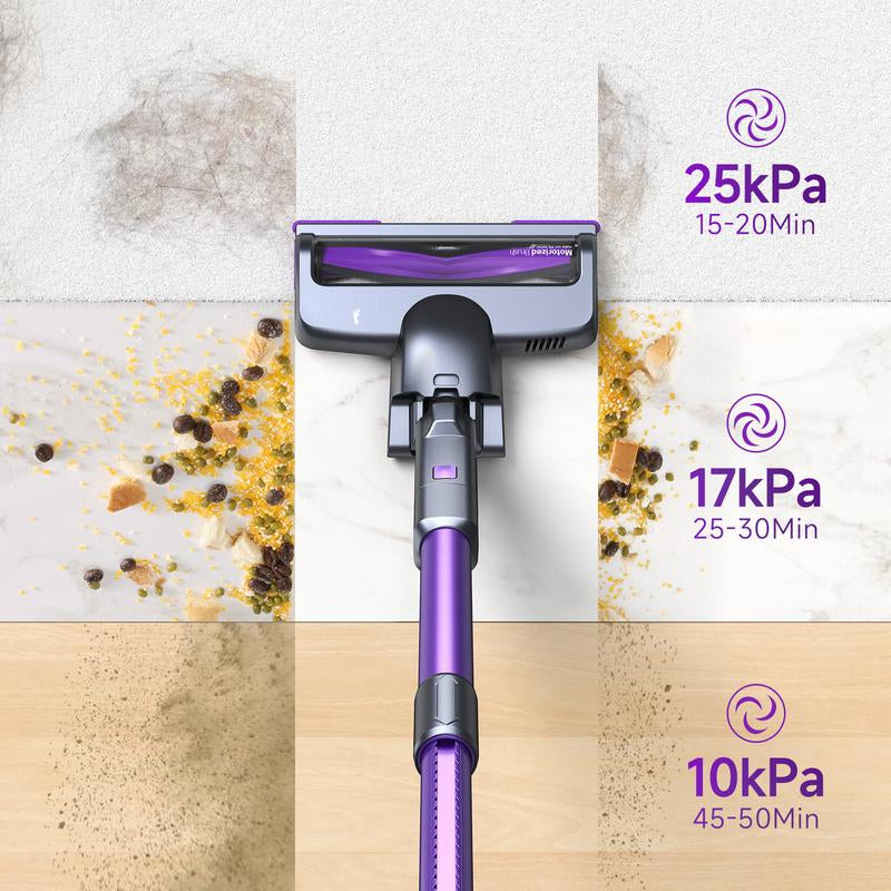 Lubluelu Cordless Vacuum Cleaner with 25000Pa Suction LED Brush 50Min Runtime Lightweight Self-Standing for Pet Hair Carpet & Hardwood Floors