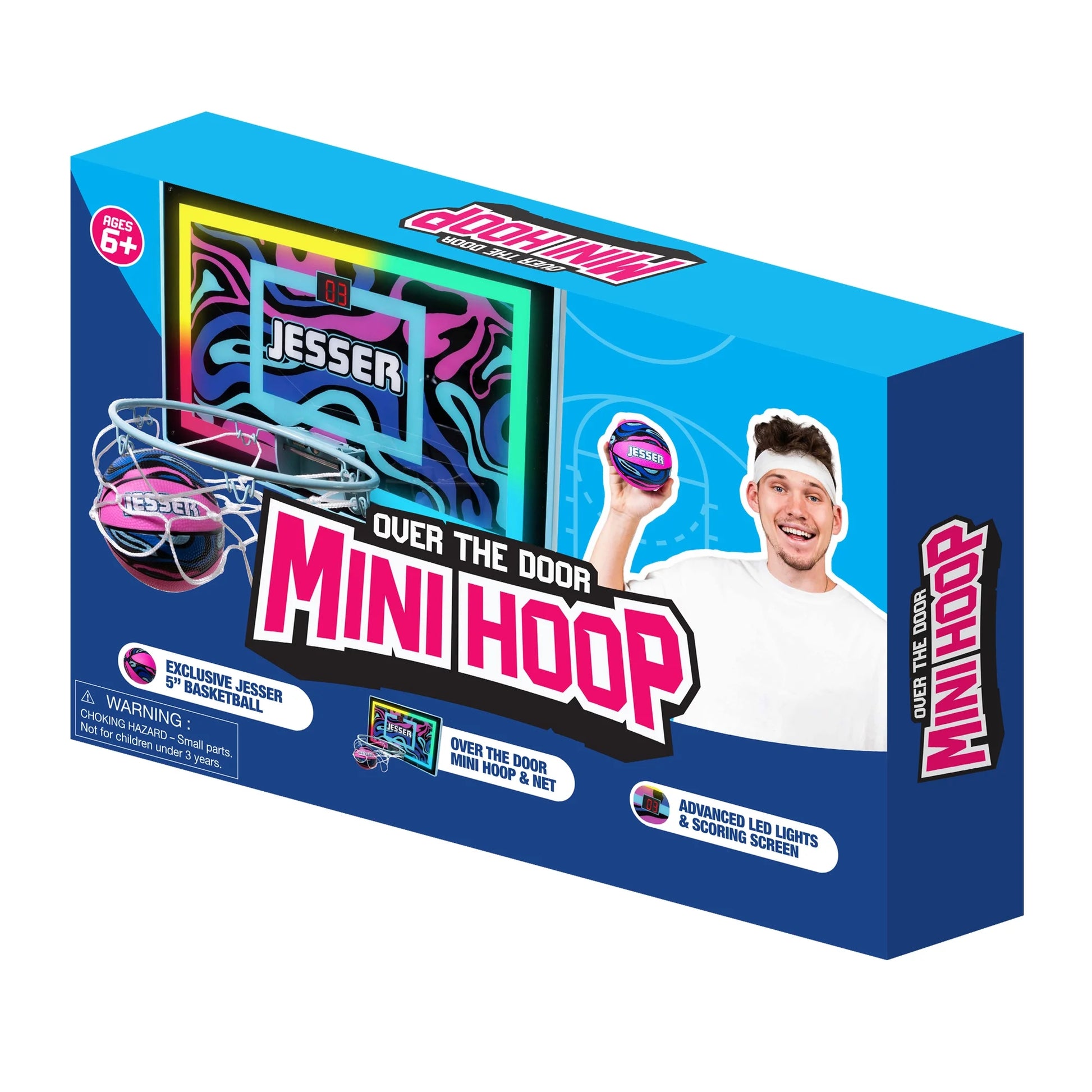 Jesser Hoop, Electronic over the Door Mini Digital Basketball Hoop Set with LED Lights