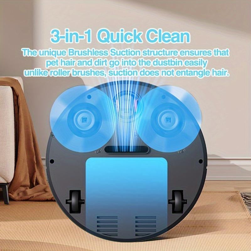 Smart Robot Vacuum Cleaner 3 in 1 Sweep Mop Vacuum Mini Ultra Thin Quiet for Hardwood Marble Tile Perfect Home Gift