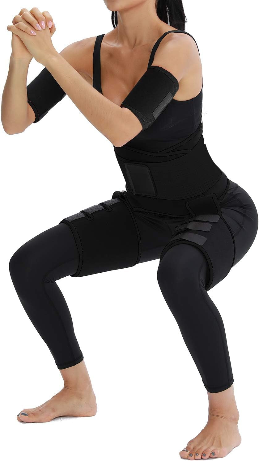 4 in 1 High Waist Arm and Thigh Wast Trainer for Women, Sweat Band Waist Trimmer plus Size