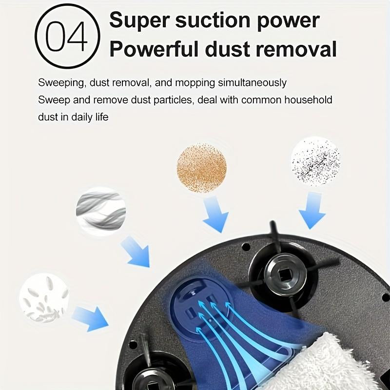 Smart Robot Vacuum Cleaner 3 in 1 Sweep Mop Vacuum Mini Ultra Thin Quiet for Hardwood Marble Tile Perfect Home Gift