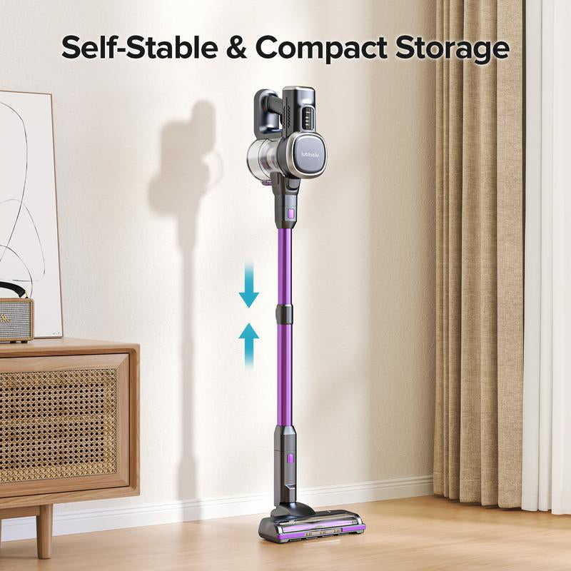 Lubluelu Cordless Vacuum Cleaner with 25000Pa Suction LED Brush 50Min Runtime Lightweight Self-Standing for Pet Hair Carpet & Hardwood Floors