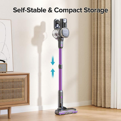 Lubluelu Cordless Vacuum Cleaner with 25000Pa Suction LED Brush 50Min Runtime Lightweight Self-Standing for Pet Hair Carpet & Hardwood Floors