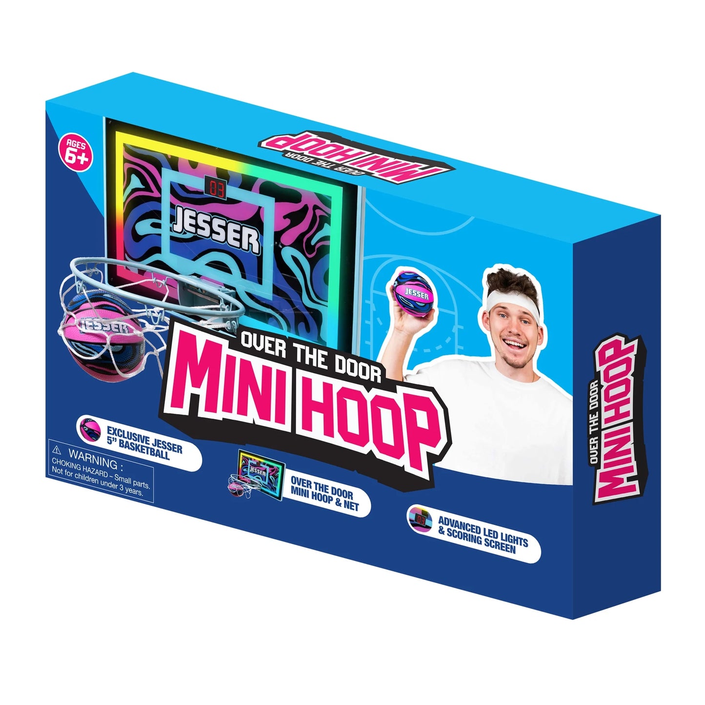 Jesser Hoop, Electronic over the Door Mini Digital Basketball Hoop Set with LED Lights