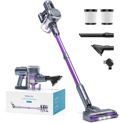 Lubluelu Cordless Vacuum Cleaner with 25000Pa Suction LED Brush 50Min Runtime Lightweight Self-Standing for Pet Hair Carpet & Hardwood Floors