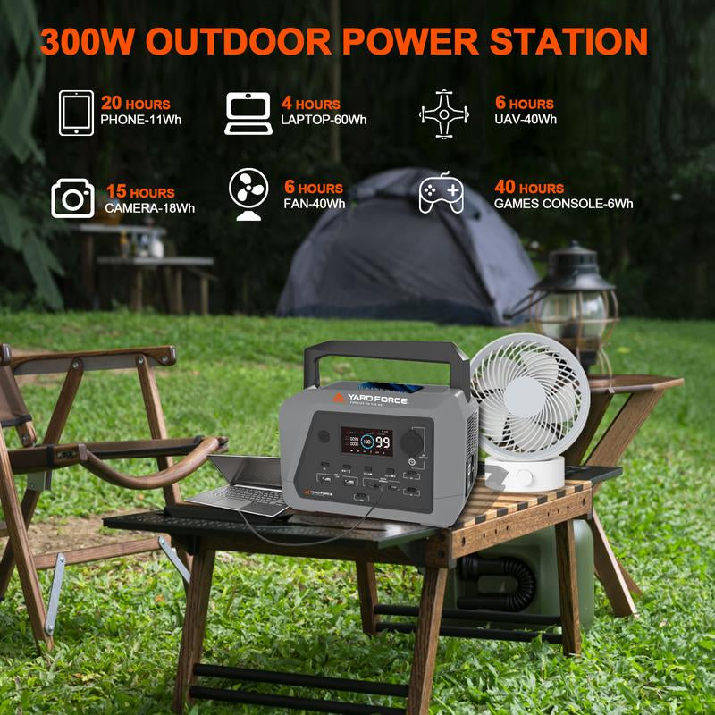 Portable Power Station 230Wh Camping Lithium Battery Solar Generator Fast Charging with AC Outlet 600W Peak Power Bank(Solar Panel Optional) for Outdoor Camping, Vehicle Emergency, Electric Backup