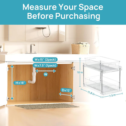 4 Pack Pull Out Bathroom under Sink Organizer (S-Standard)