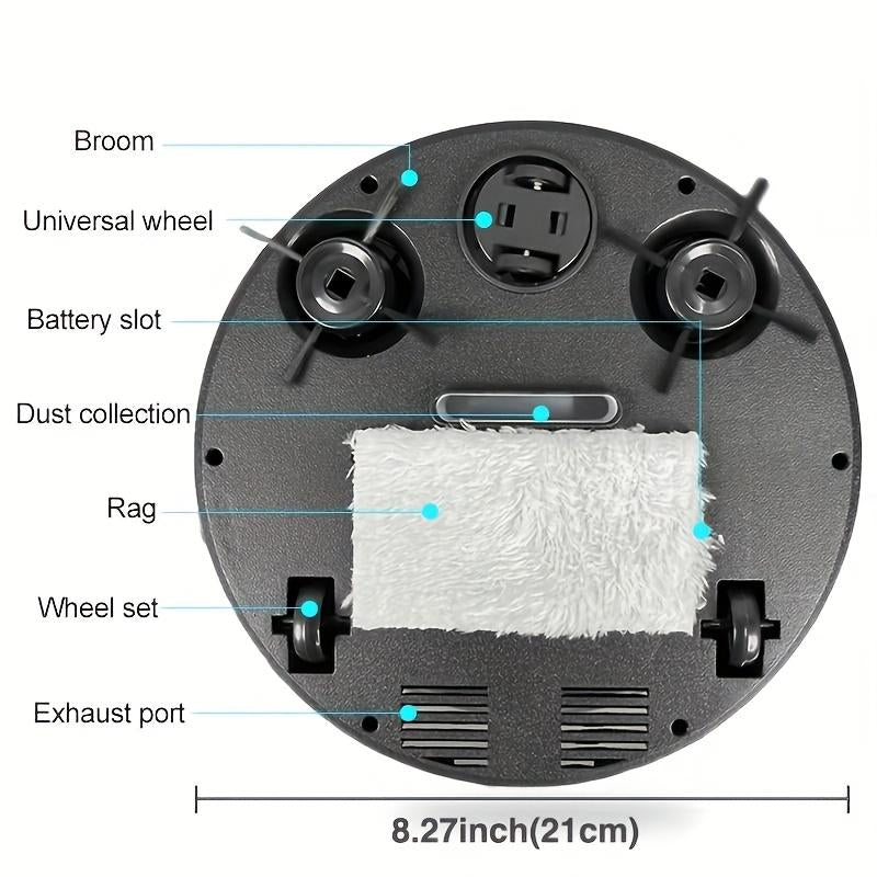 Smart Robot Vacuum Cleaner 3 in 1 Sweep Mop Vacuum Mini Ultra Thin Quiet for Hardwood Marble Tile Perfect Home Gift