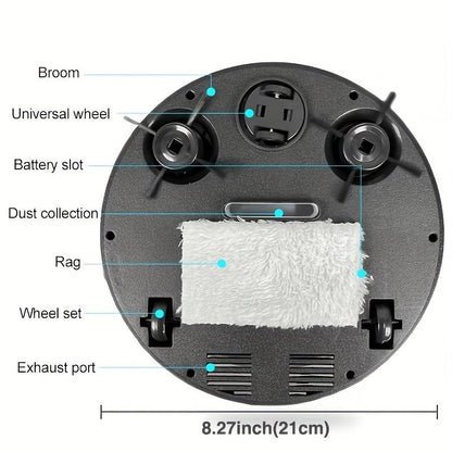 Smart Robot Vacuum Cleaner 3 in 1 Sweep Mop Vacuum Mini Ultra Thin Quiet for Hardwood Marble Tile Perfect Home Gift
