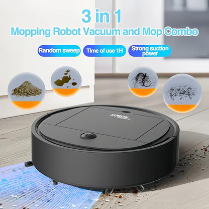 Smart Robot Vacuum Cleaner 3 in 1 Sweep Mop Vacuum Mini Ultra Thin Quiet for Hardwood Marble Tile Perfect Home Gift