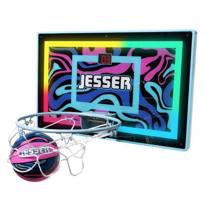 Jesser Hoop, Electronic over the Door Mini Digital Basketball Hoop Set with LED Lights