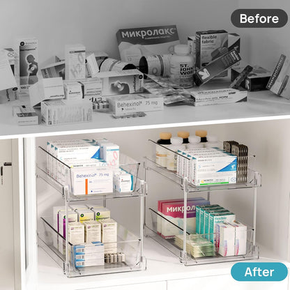 4 Pack Pull Out Bathroom under Sink Organizer (S-Standard)