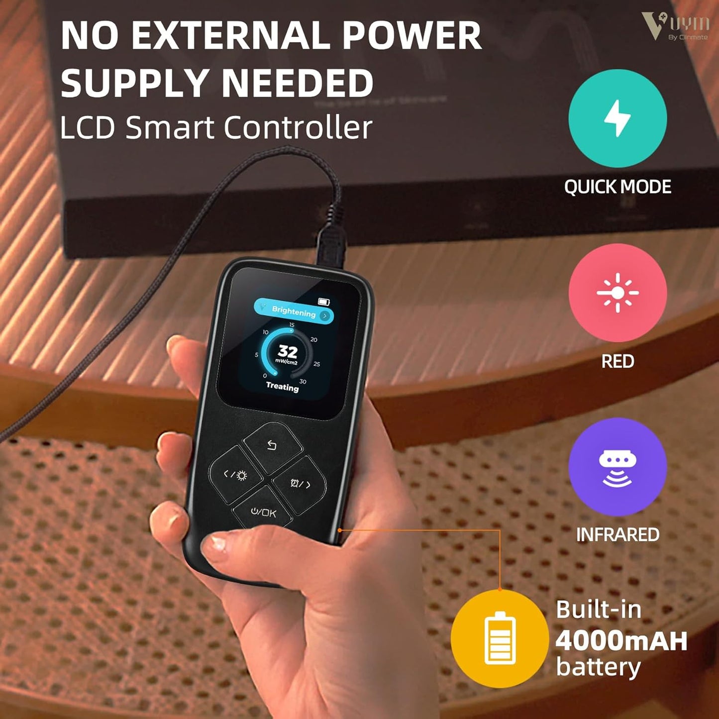 VYM LED Face Mask Light Therapy: Portable Remote High-Energy Anti-Aging Skincare Device, 292 Leds Professional Infrared Red Light Therapy for Face, Red Light Mask Gift Pack - Black