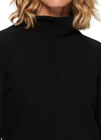 Active Women'S Ultra Soft Quilted Cowl Neck Pullover Sweater, Lightweight Mock Neck Tunic Sweatshirt with Thumbholes