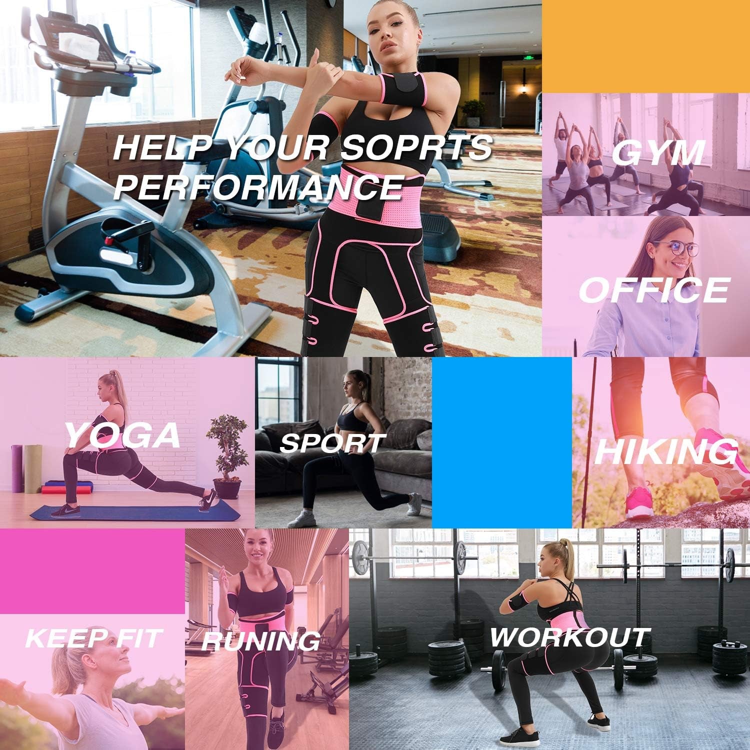 4 in 1 High Waist Arm and Thigh Wast Trainer for Women, Sweat Band Waist Trimmer plus Size